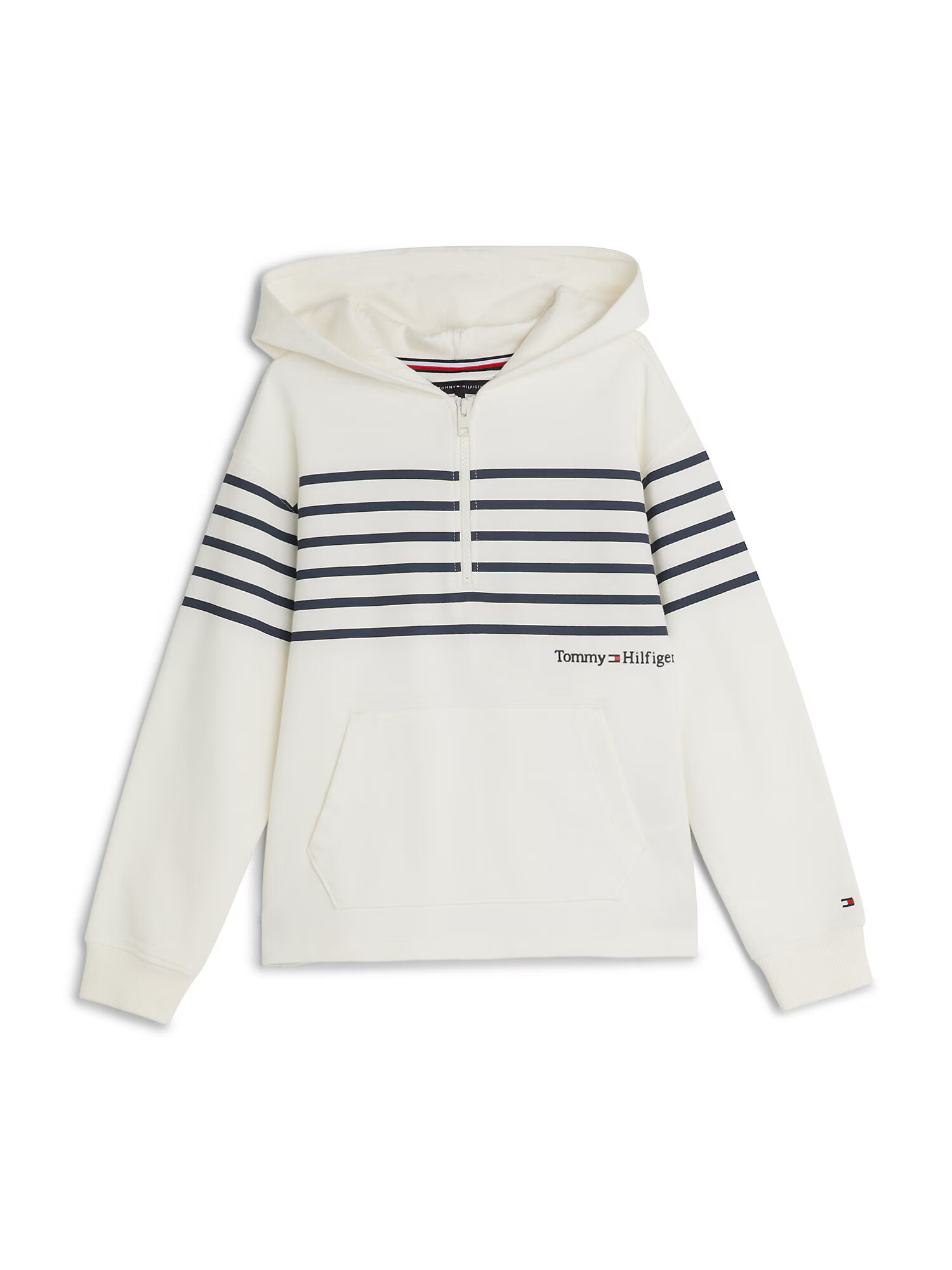 TOMMY HILFIGER Μπλούζα φούτερ 'Breton' μπλε νύχτας / κόκκινο / φυσικό λευκό - Pepit.gr