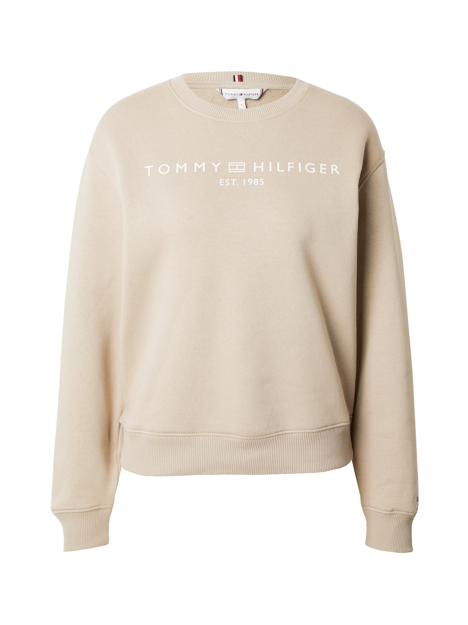 TOMMY HILFIGER Μπλούζα φούτερ μπεζ / λευκό - Pepit.gr