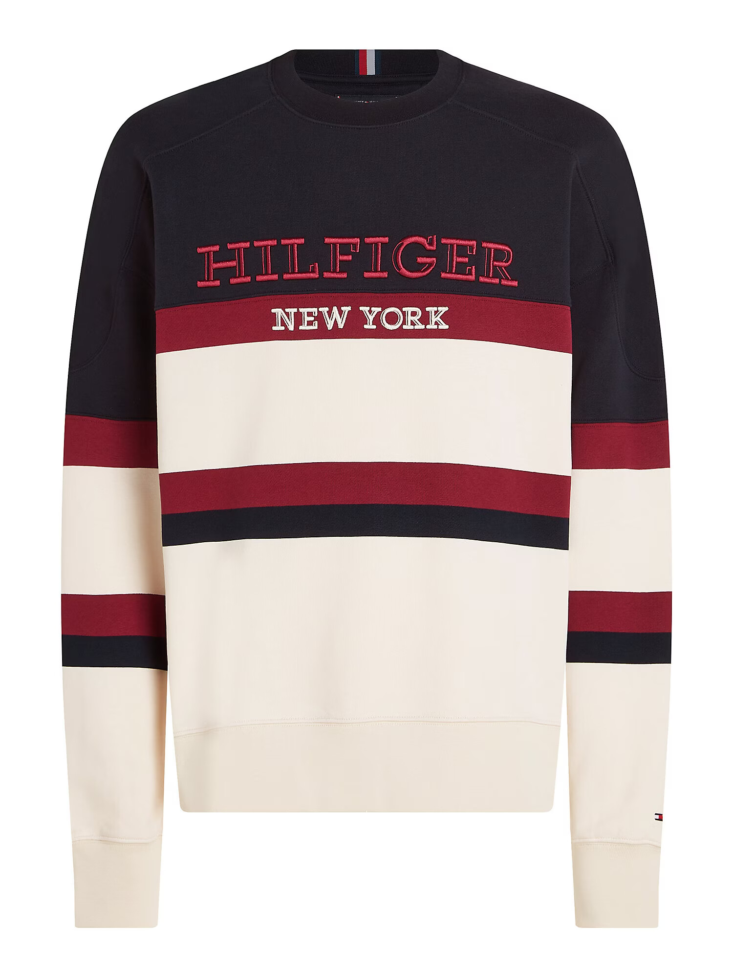 TOMMY HILFIGER Μπλούζα φούτερ μπεζ / σκούρο μπλε / κόκκινο / λευκό - Pepit.gr