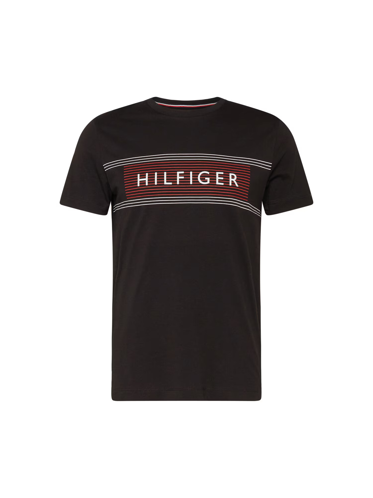 TOMMY HILFIGER Μπλουζάκι βουργουνδί / μαύρο / λευκό - Pepit.gr