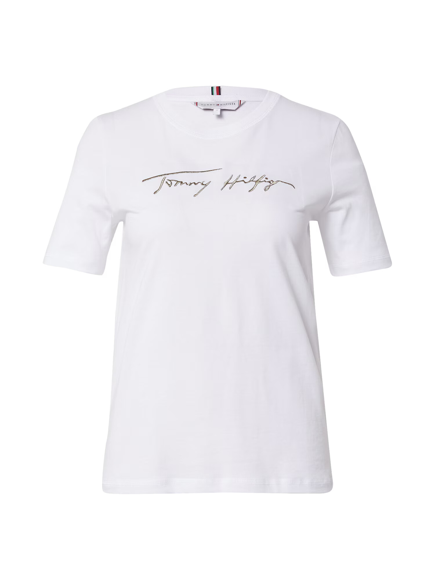 TOMMY HILFIGER Μπλουζάκι χρυσό / λευκό - Pepit.gr