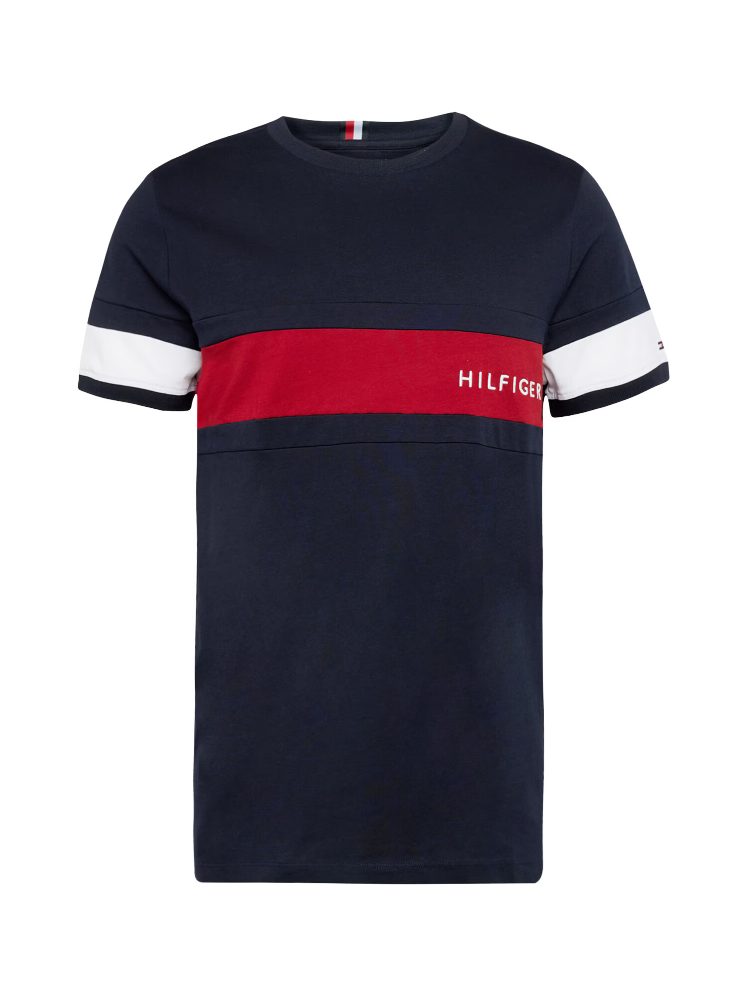 TOMMY HILFIGER Μπλουζάκι μπλε νύχτας / σκούρο κόκκινο / λευκό - Pepit.gr