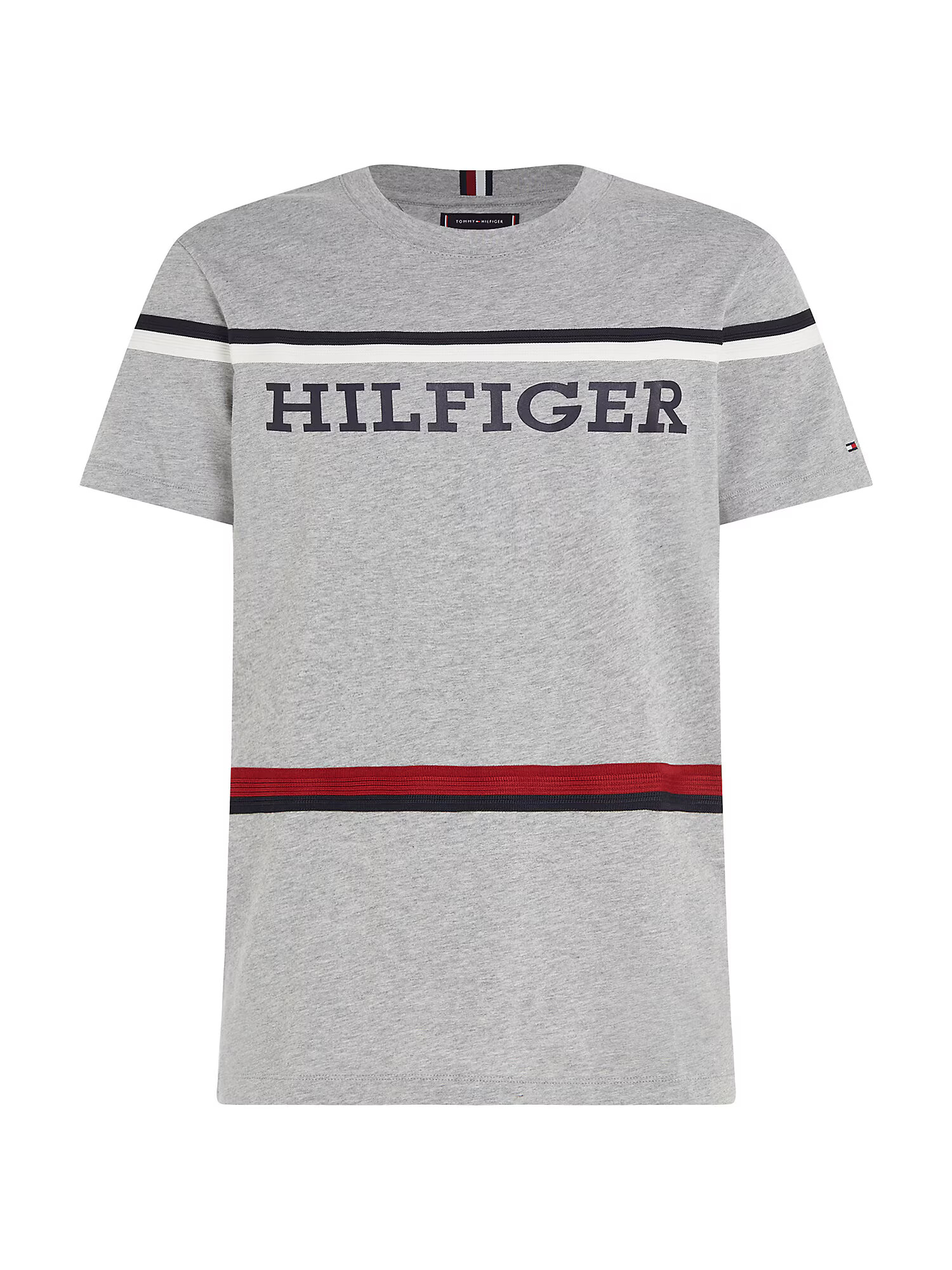 TOMMY HILFIGER Μπλουζάκι ναυτικό μπλε / γκρι μελανζέ / κόκκινο / λευκό - Pepit.gr