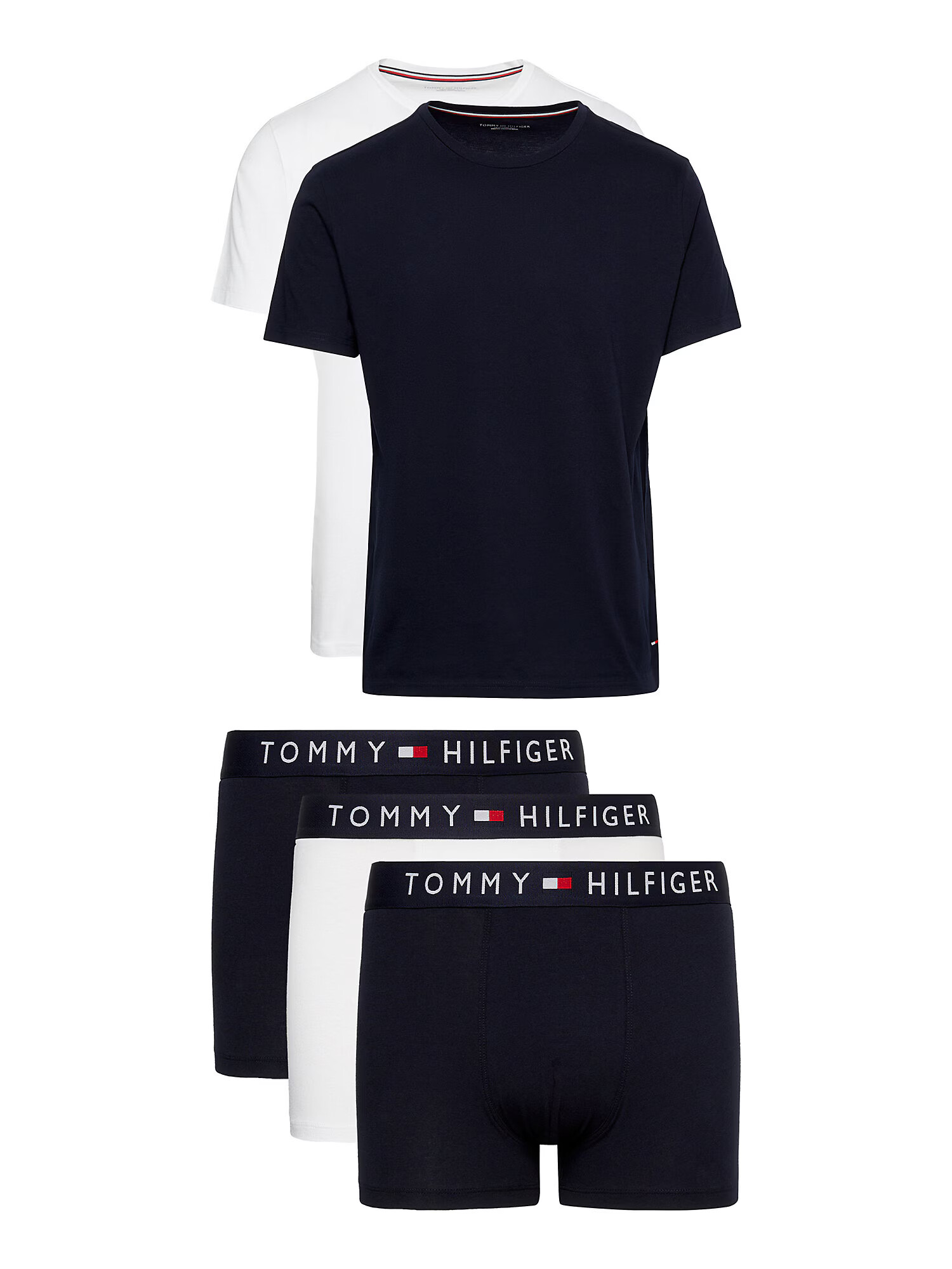 TOMMY HILFIGER Μπλουζάκι ναυτικό μπλε / κόκκινο / offwhite - Pepit.gr