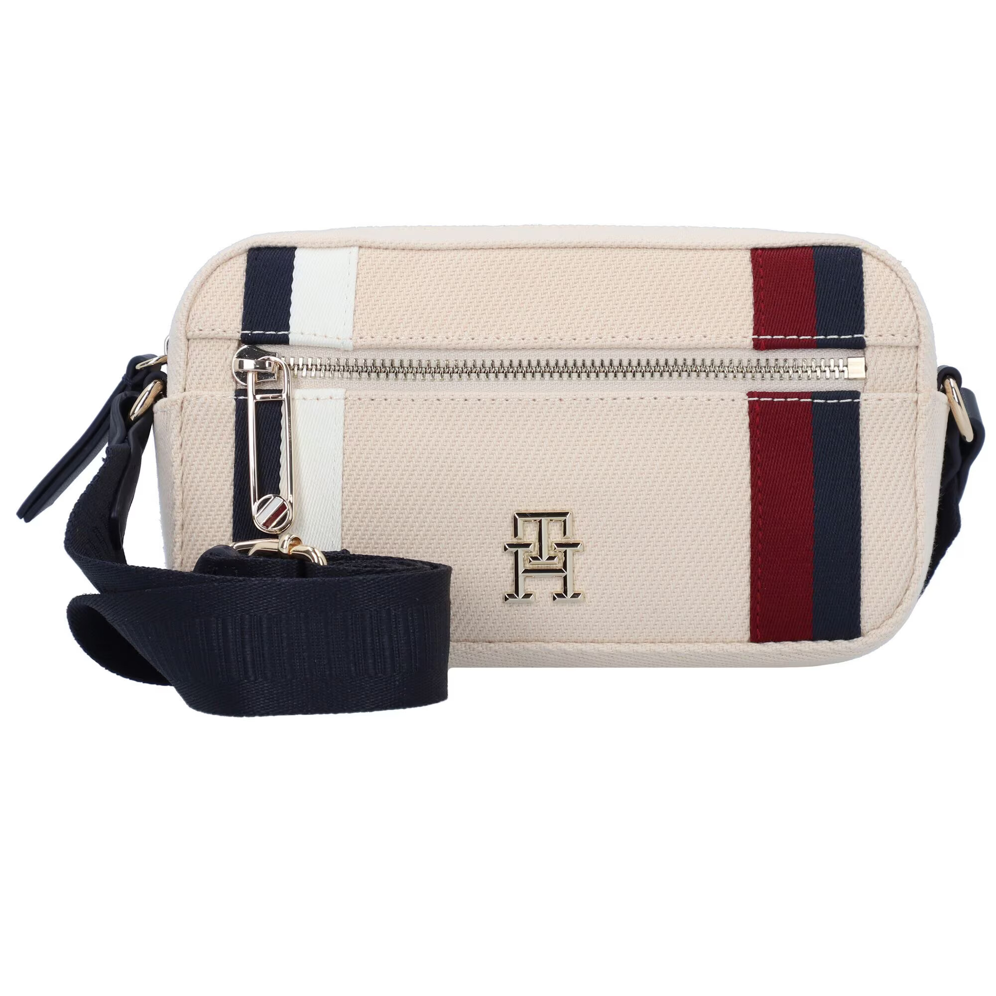 TOMMY HILFIGER Τσάντα ώμου μπεζ / ναυτικό μπλε / σκούρο κόκκινο / λευκό - Pepit.gr