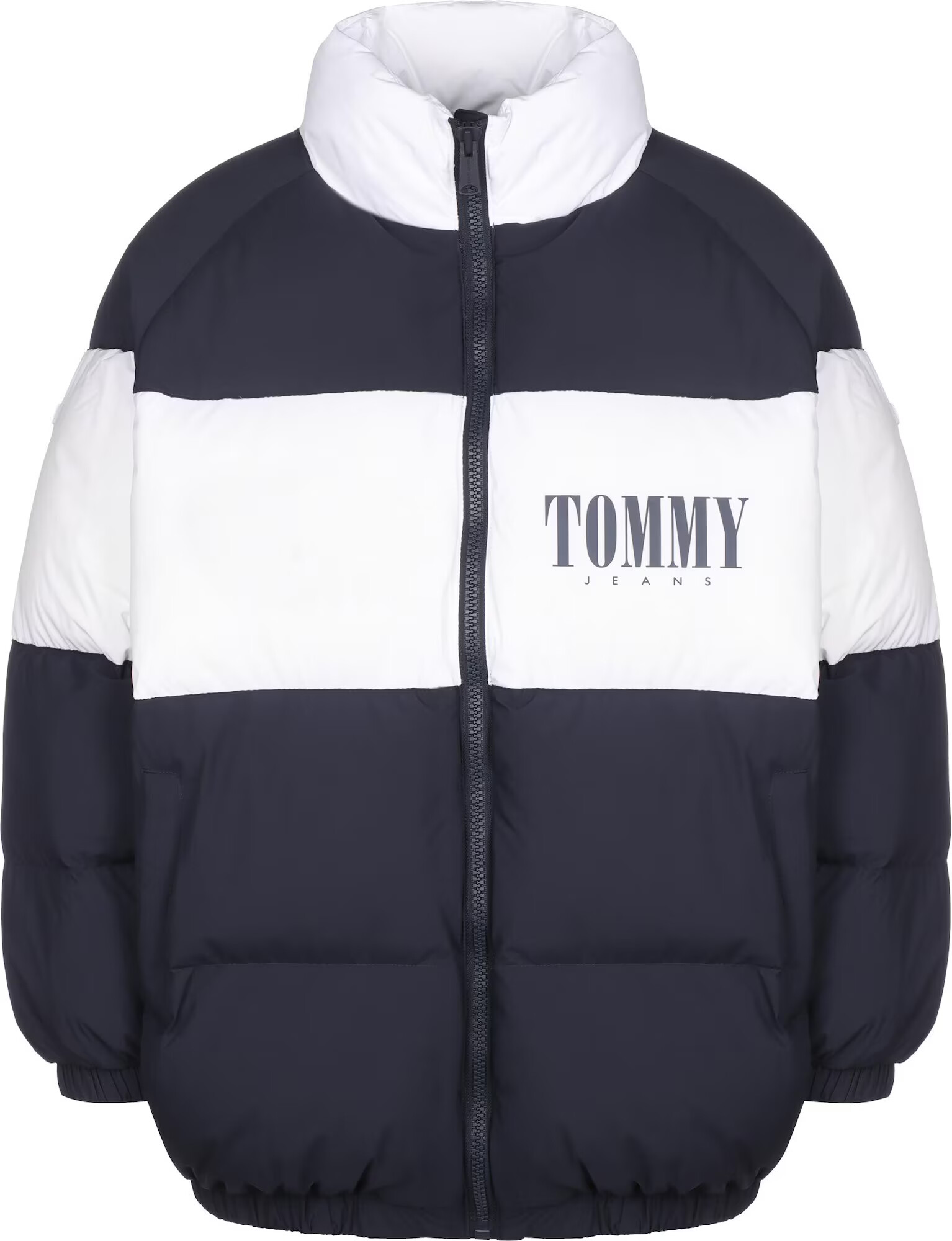 Tommy Jeans Χειμερινό μπουφάν ναυτικό μπλε / λευκό - Pepit.gr