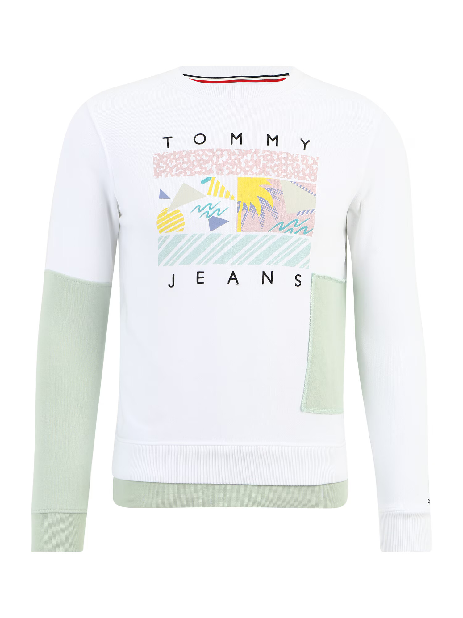 Tommy Jeans Μπλούζα φούτερ κίτρινο / πράσινο παστέλ / μαύρο / λευκό - Pepit.gr