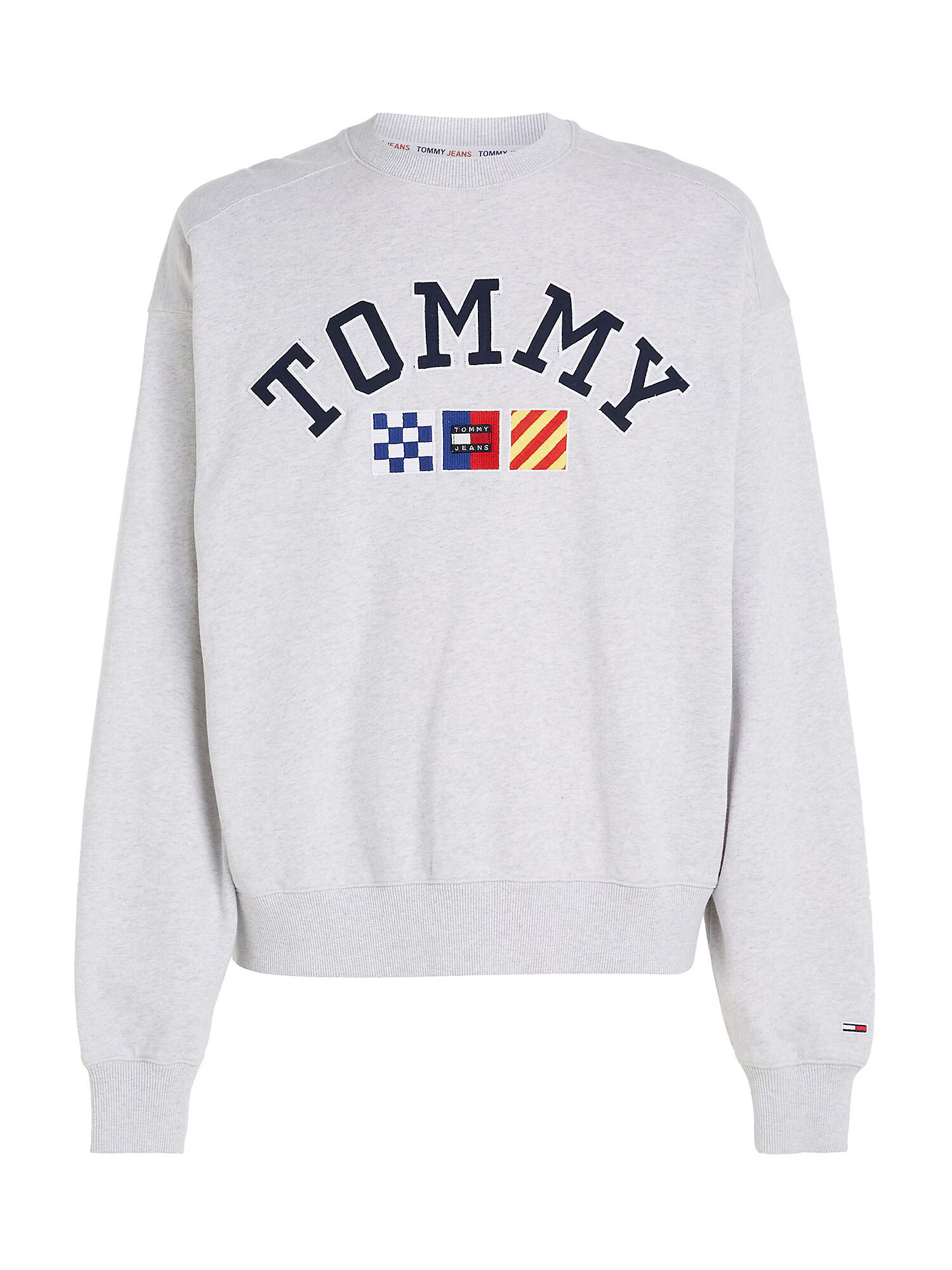 Tommy Jeans Μπλούζα φούτερ ναυτικό μπλε / ανοικτό γκρι / κόκκινο / λευκό - Pepit.gr