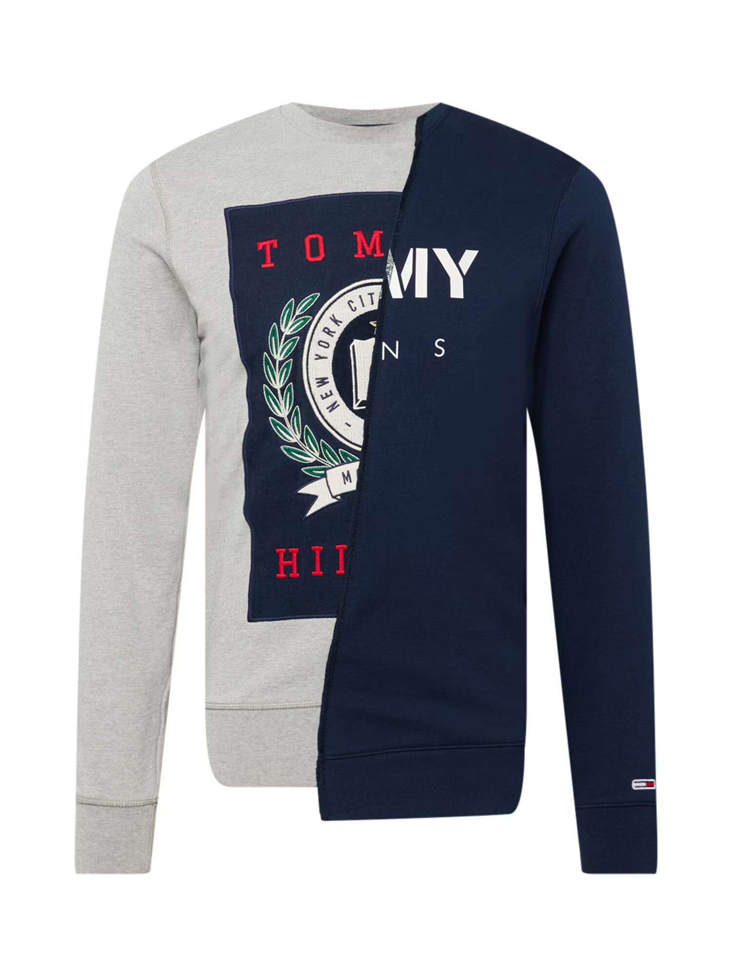 Tommy Jeans Μπλούζα φούτερ ναυτικό μπλε / γκρι μελανζέ / κόκκινο / λευκό - Pepit.gr