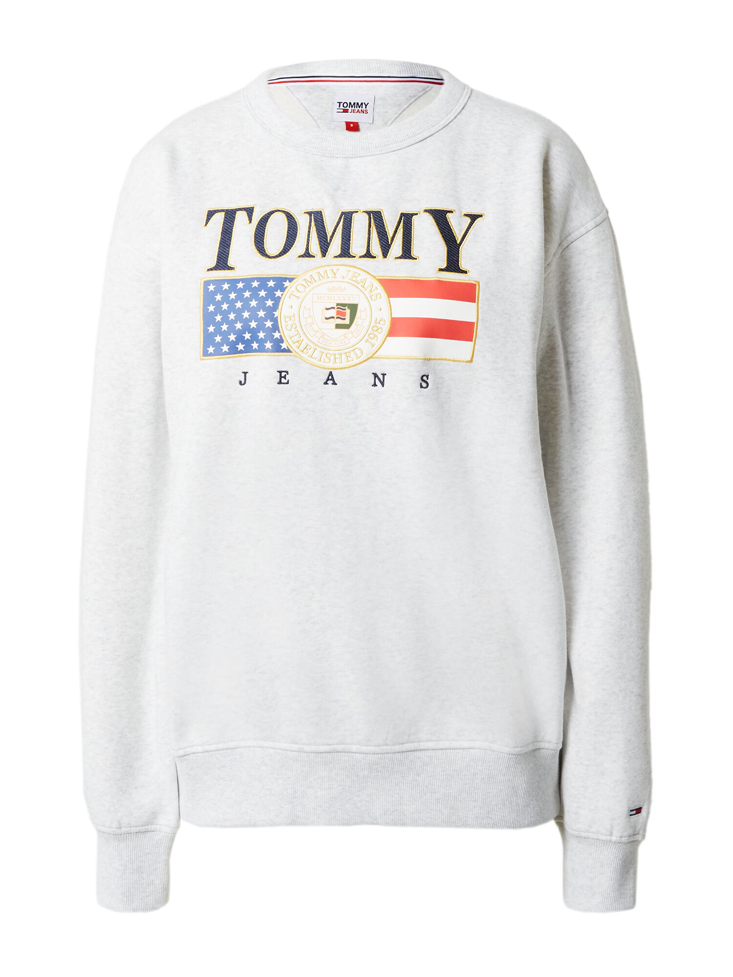 Tommy Jeans Μπλούζα φούτερ ναυτικό μπλε / χρυσό / ανοικτό γκρι / κόκκινο φωτιάς - Pepit.gr