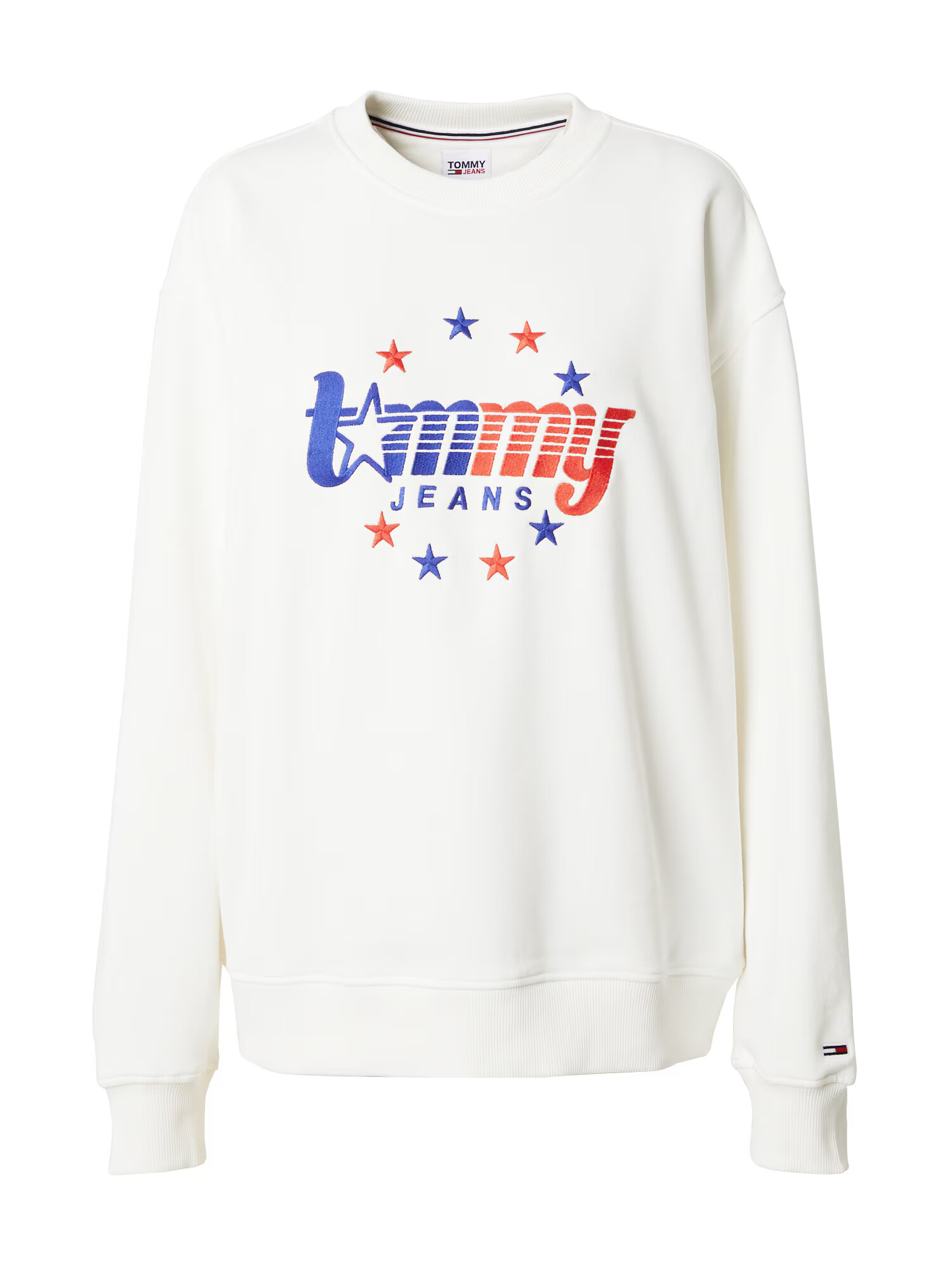 Tommy Jeans Μπλούζα φούτερ ναυτικό μπλε / πορτοκαλοκόκκινο / λευκό - Pepit.gr