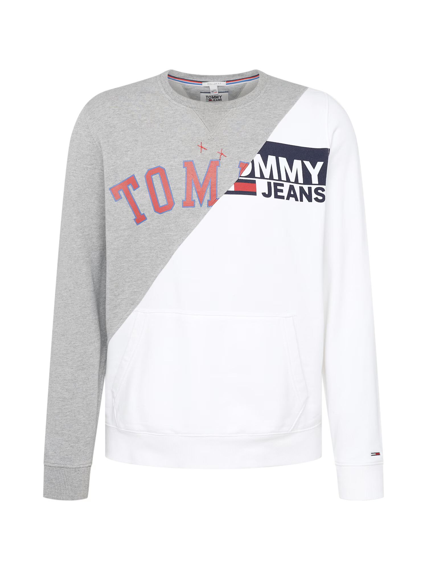 Tommy Jeans Μπλούζα φούτερ σκούρο μπλε / γκρι μελανζέ / κόκκινο / λευκό - Pepit.gr