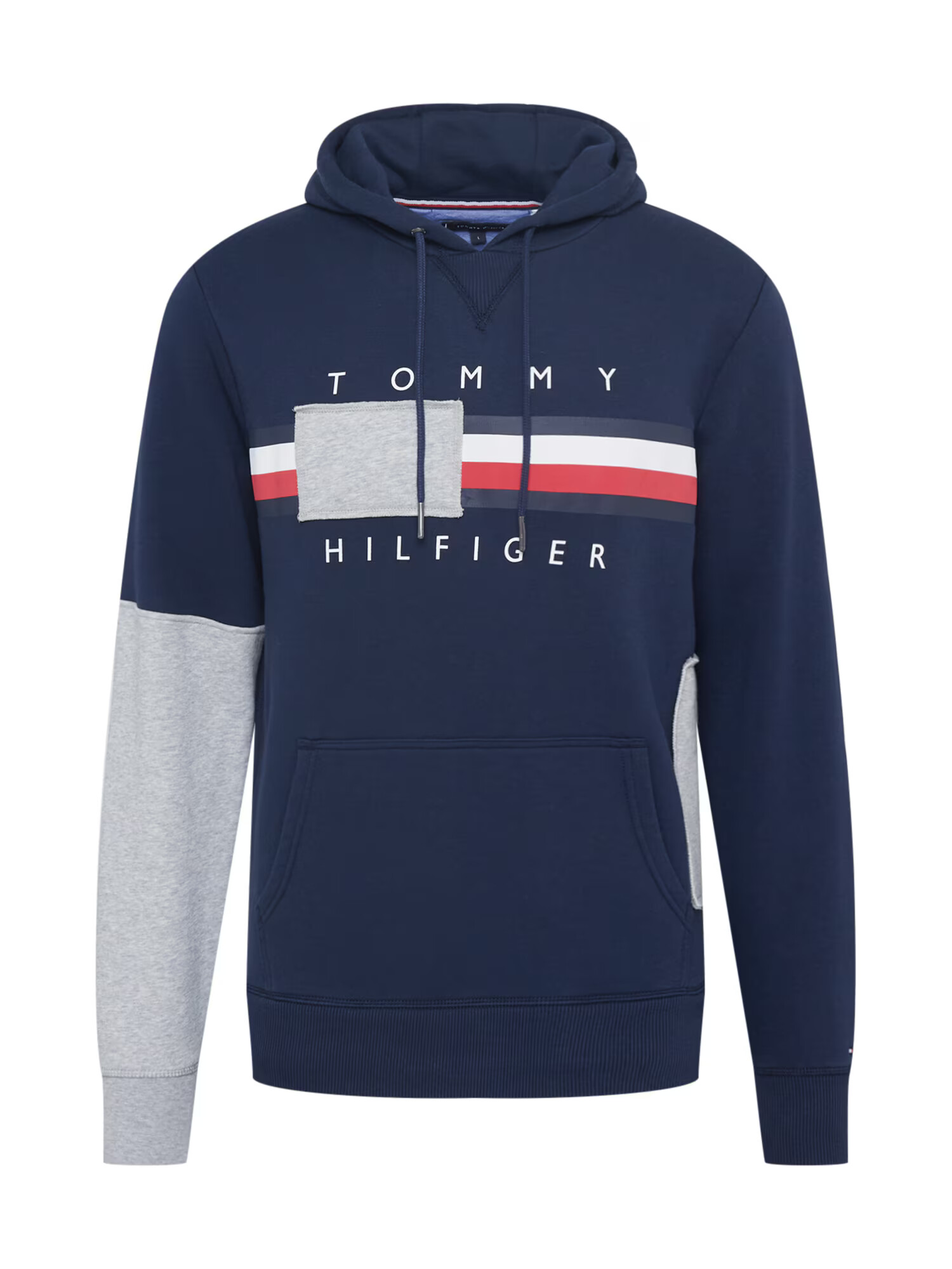 Tommy Jeans Μπλούζα φούτερ σκούρο μπλε / γκρι μελανζέ / κόκκινο / λευκό - Pepit.gr