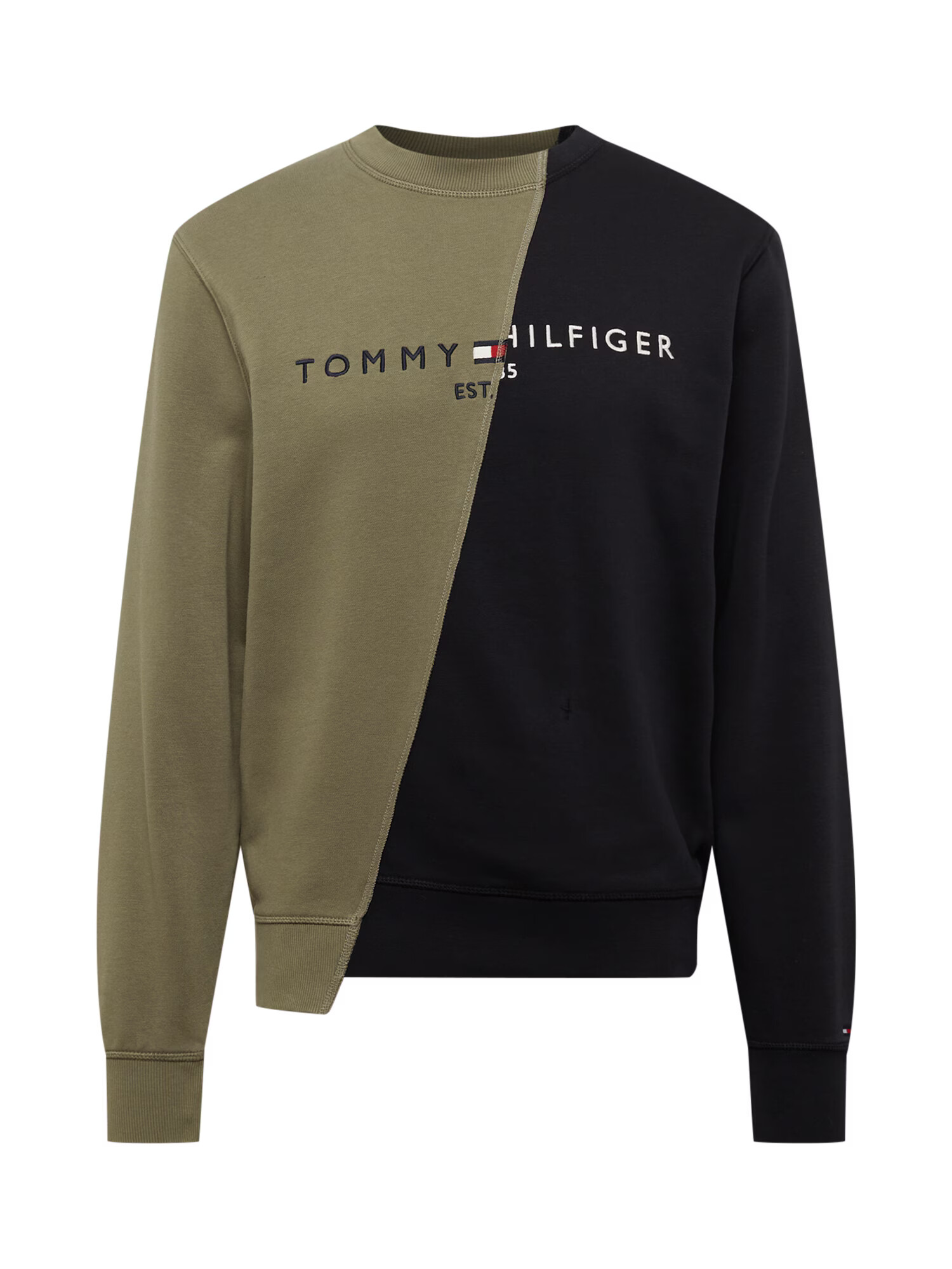 Tommy Jeans Μπλούζα φούτερ σκούρο μπλε / λαδί / μαύρο / λευκό - Pepit.gr