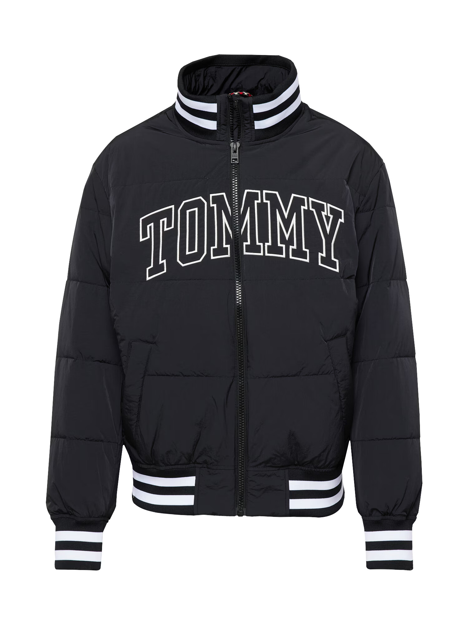 Tommy Jeans Φθινοπωρινό και ανοιξιάτικο μπουφάν 'NEW VARSITY' μαύρο / λευκό - Pepit.gr