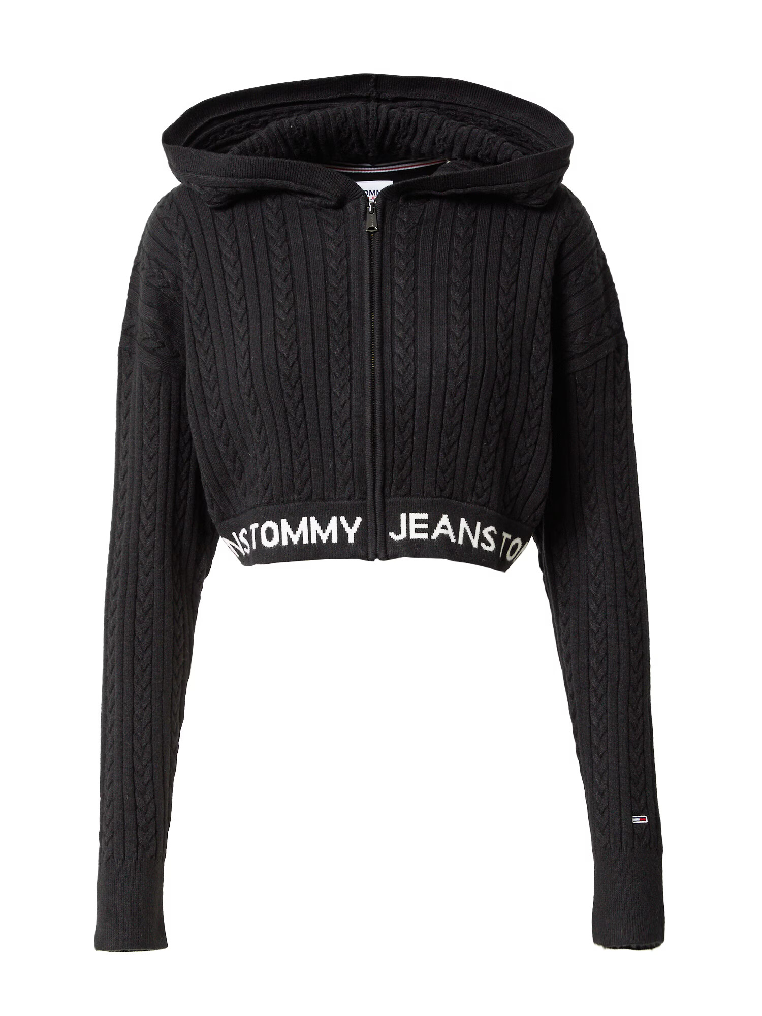 Tommy Jeans Πλεκτή ζακέτα μαύρο / λευκό - Pepit.gr