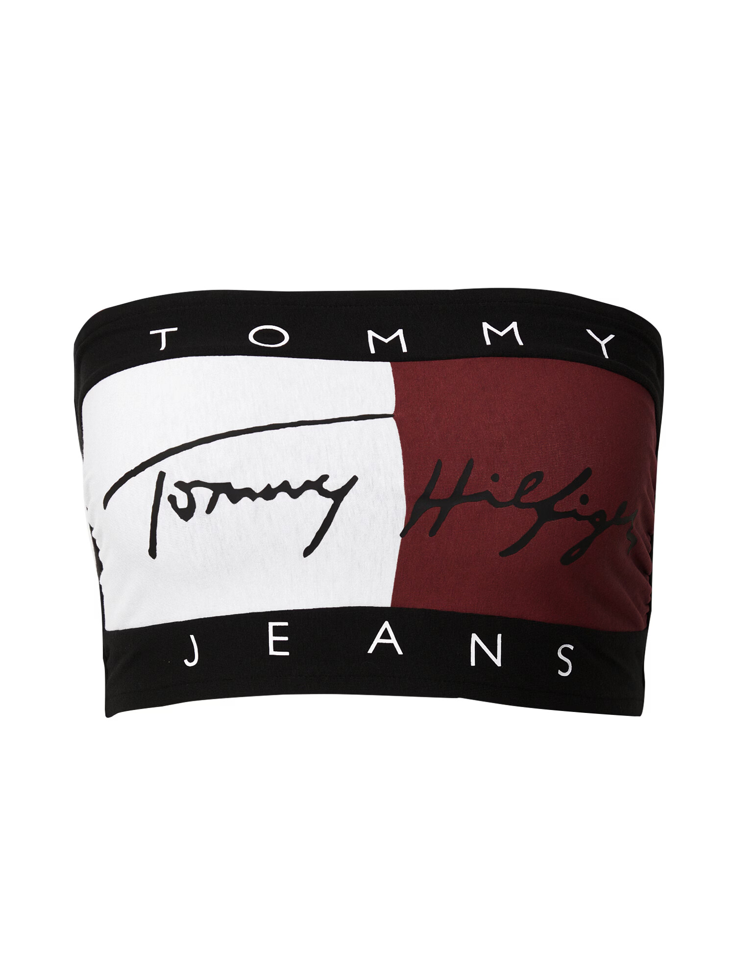 Tommy Jeans Τοπ μπορντό / μαύρο / λευκό - Pepit.gr