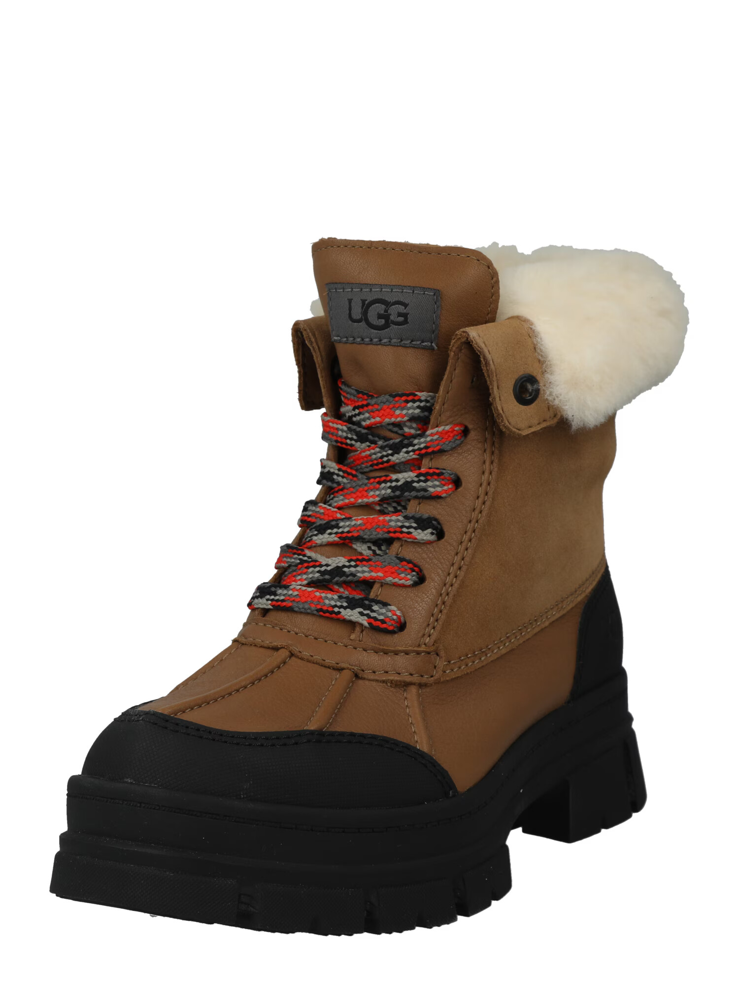 UGG Μποτάκι με κορδόνια 'Ashton Addie' καφέ / μαύρο / λευκό μαλλιού - Pepit.gr