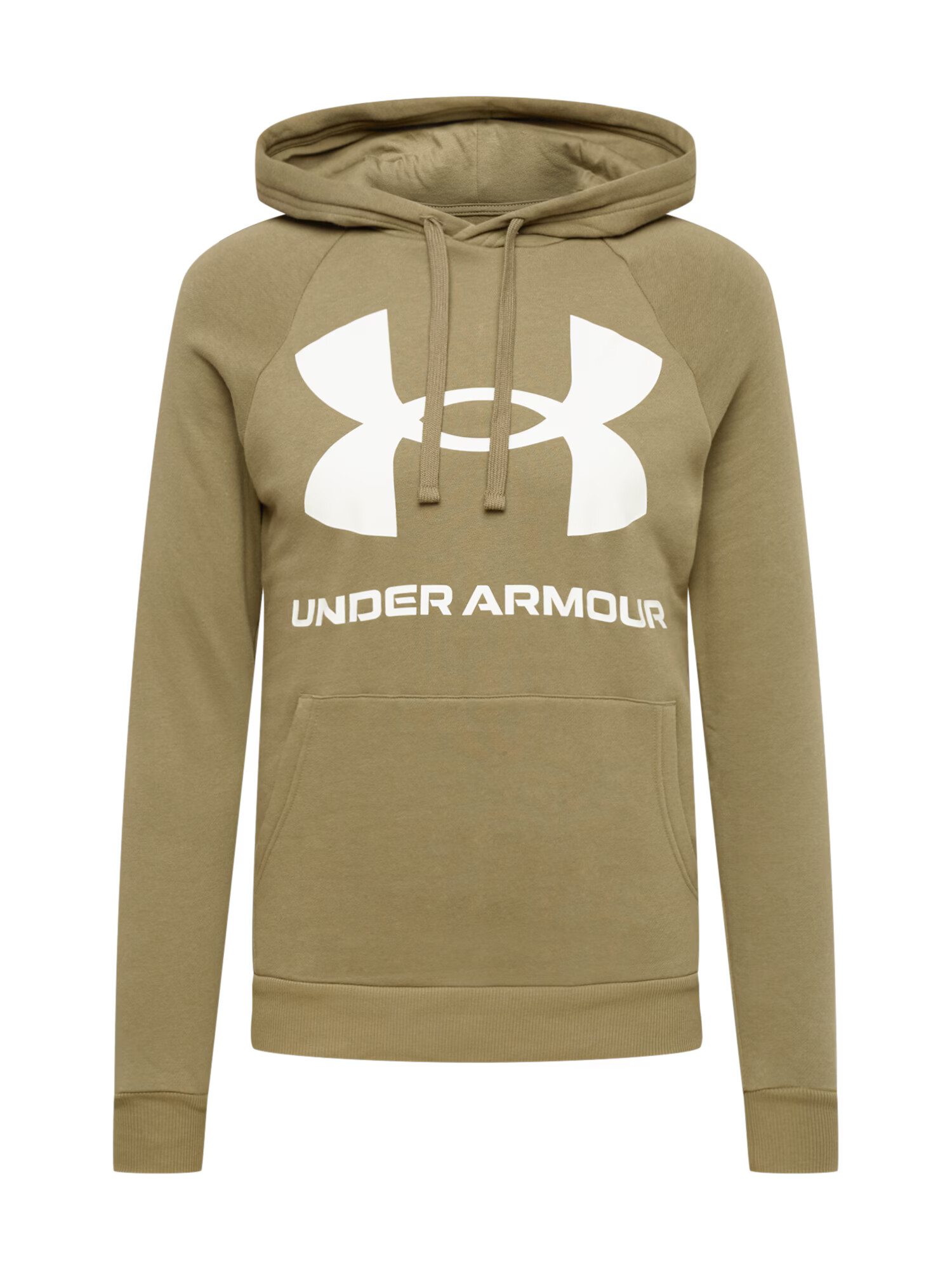 UNDER ARMOUR Αθλητική μπλούζα φούτερ λαδί / λευκό - Pepit.gr