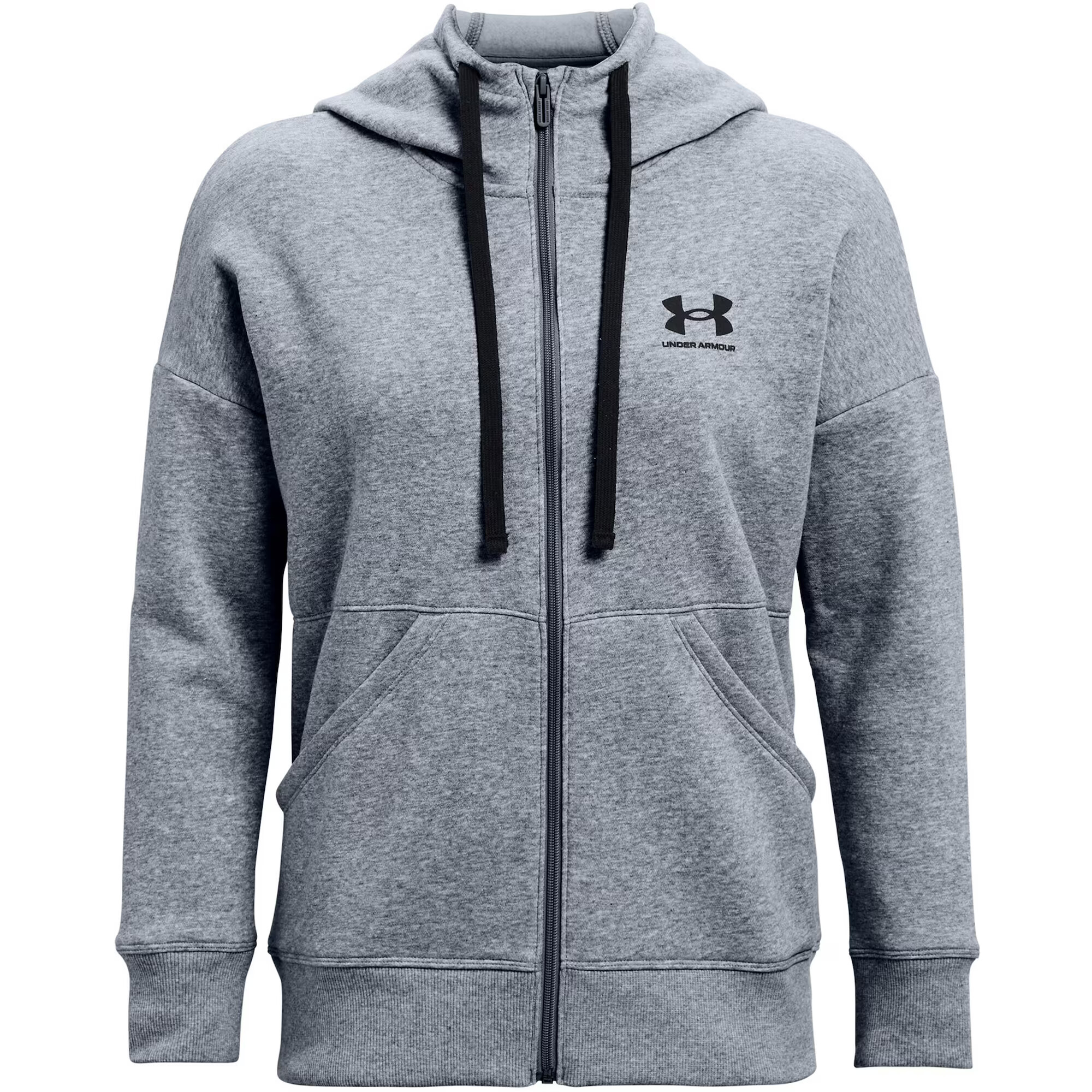 UNDER ARMOUR Αθλητική ζακέτα φούτερ 'Rival' γκρι μελανζέ / μαύρο - Pepit.gr