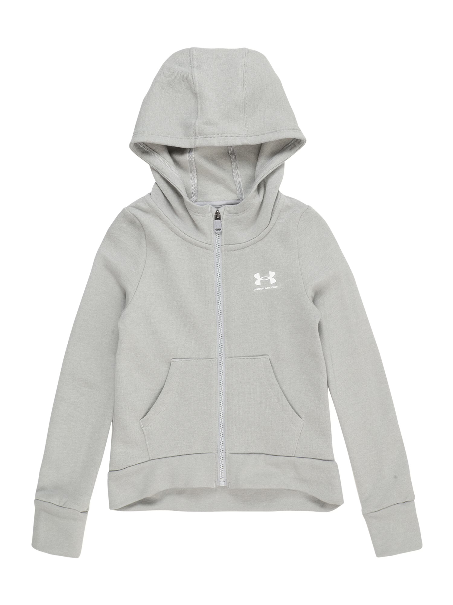 UNDER ARMOUR Αθλητική ζακέτα φούτερ 'Rival' γκρι / λευκό - Pepit.gr