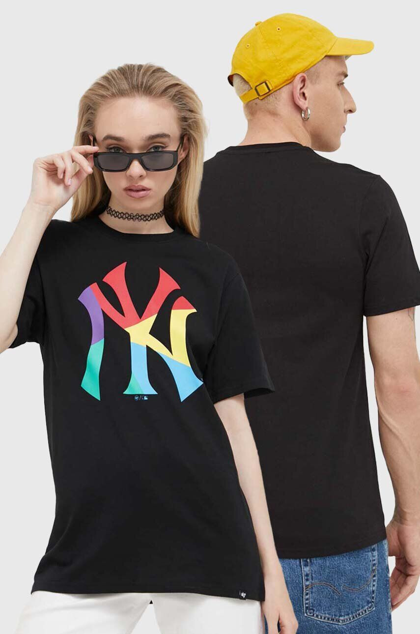 47brand Βαμβακερό μπλουζάκι MLB New York Yankees - Pepit.gr