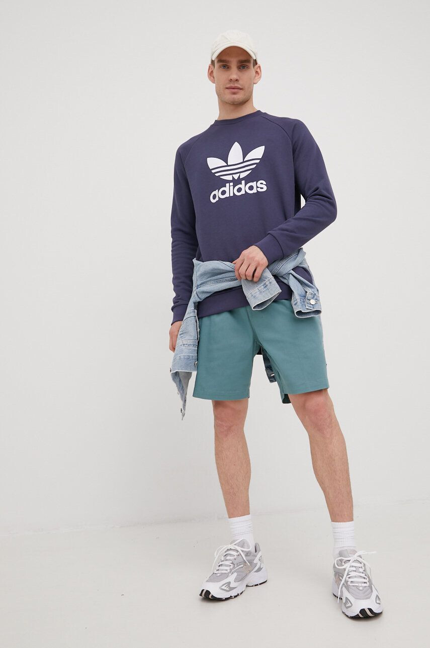 adidas Originals Βαμβακερή μπλούζα Adicolor χρώμα: μοβ - Pepit.gr