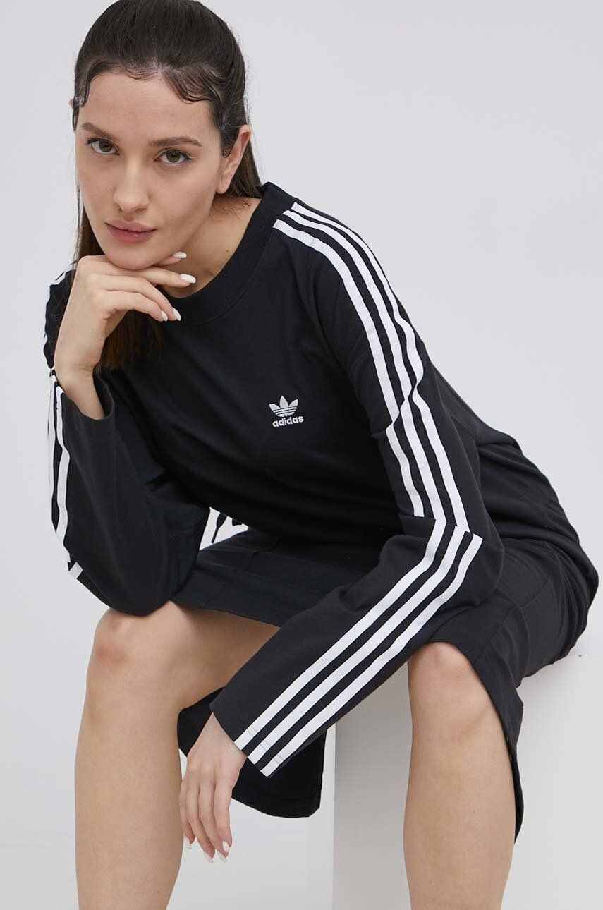 adidas Originals Βαμβακερό φόρεμα Adicolor χρώμα: μαύρο - Pepit.gr