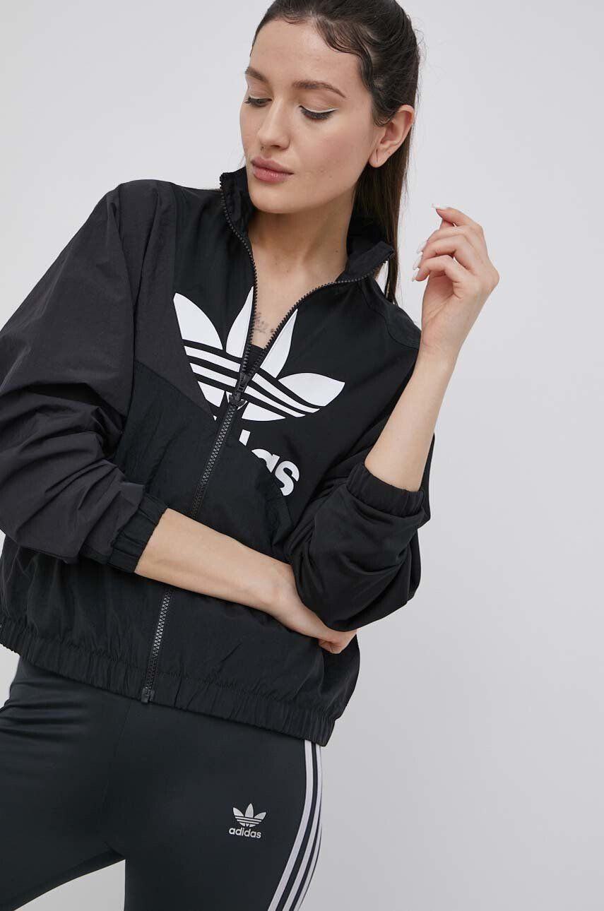 adidas Originals Μπουφάν Adicolor γυναικεία χρώμα: μαύρο - Pepit.gr