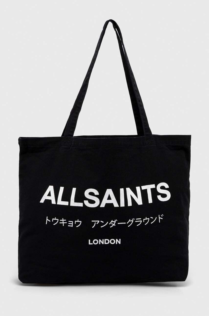 AllSaints Βαμβακερή τσάντα UNDERGROUND TOTE - Pepit.gr