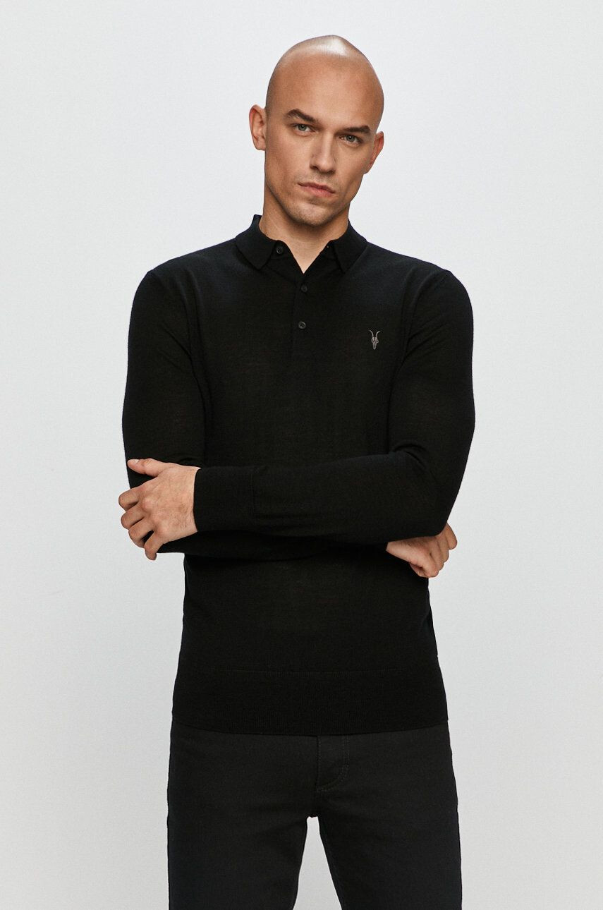 AllSaints Longsleeve Mode Merino LS Polo - Pepit.gr