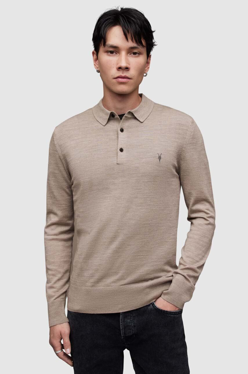 AllSaints Πουλόβερ Mode Merino LS Polo - Pepit.gr