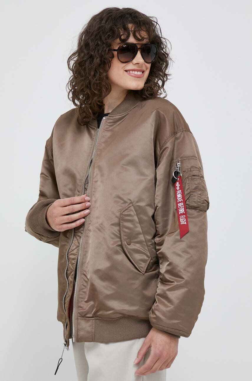 Alpha Industries Μπουφάν bomber MA-1 CORE WMN γυναικείο χρώμα: καφέ - Pepit.gr