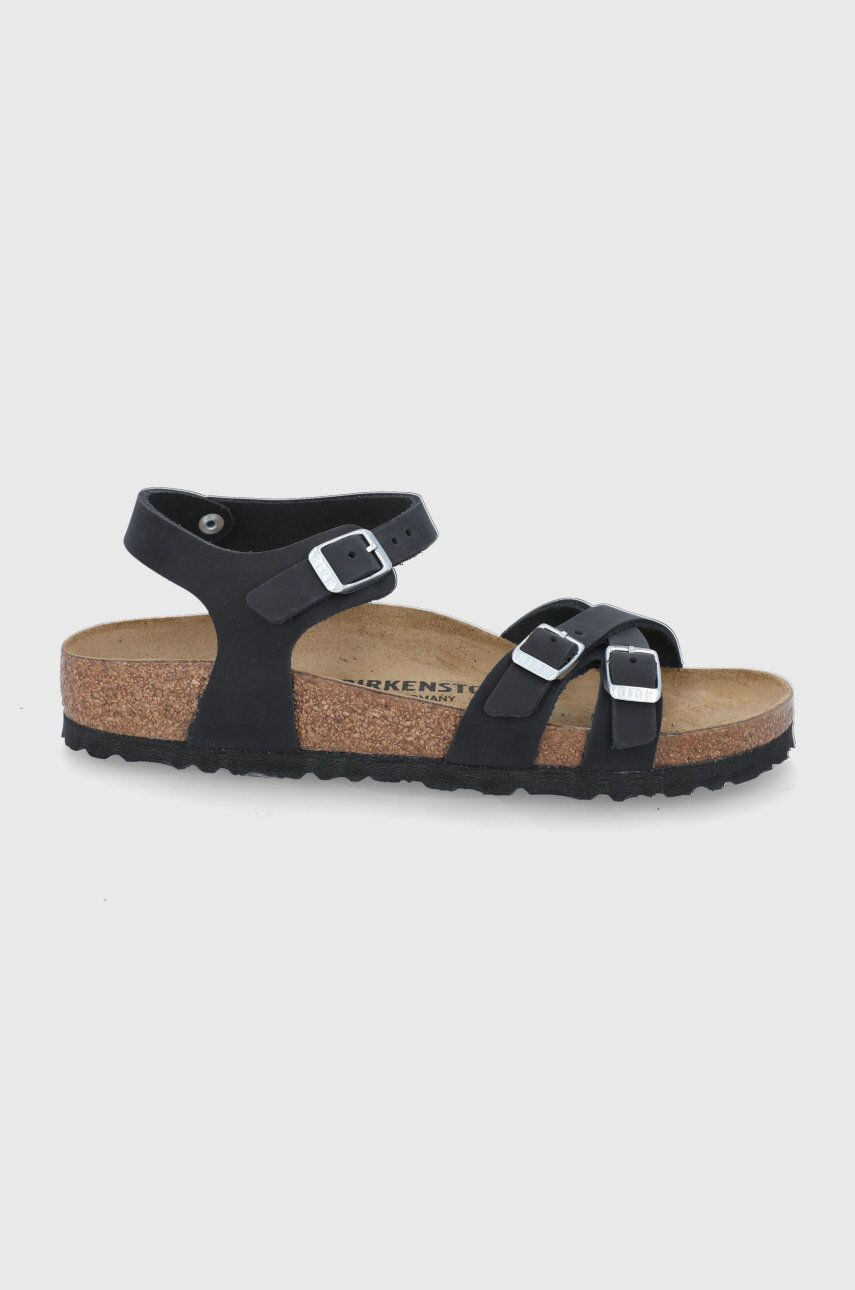 Birkenstock Δερμάτινα σανδάλια Kumba γυναικεία χρώμα: μαύρο - Pepit.gr