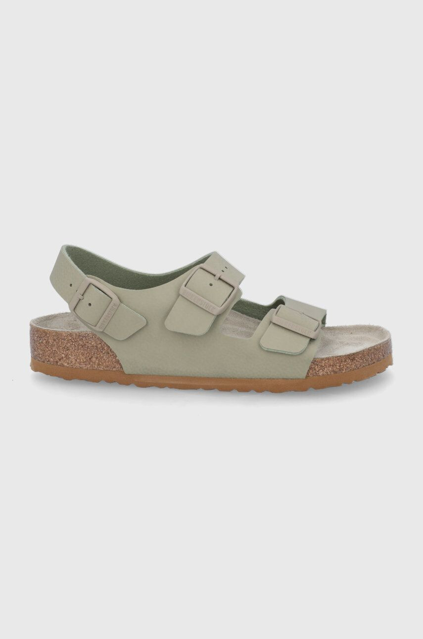 Birkenstock Δερμάτινα σανδάλια Milano χρώμα: μαύρο 1024211 - Pepit.gr