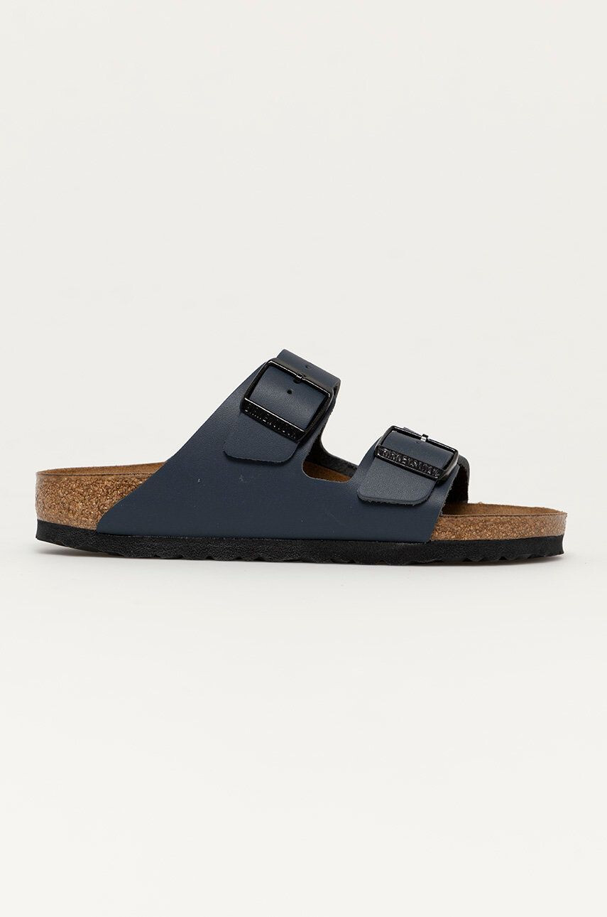 Birkenstock Δερμάτινες παντόφλες γυναικείες χρώμα: ναυτικό μπλε - Pepit.gr