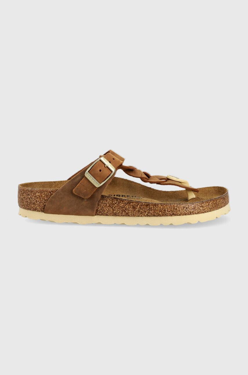 Birkenstock Δερμάτινες σαγιονάρες Gizeh Braided - Pepit.gr