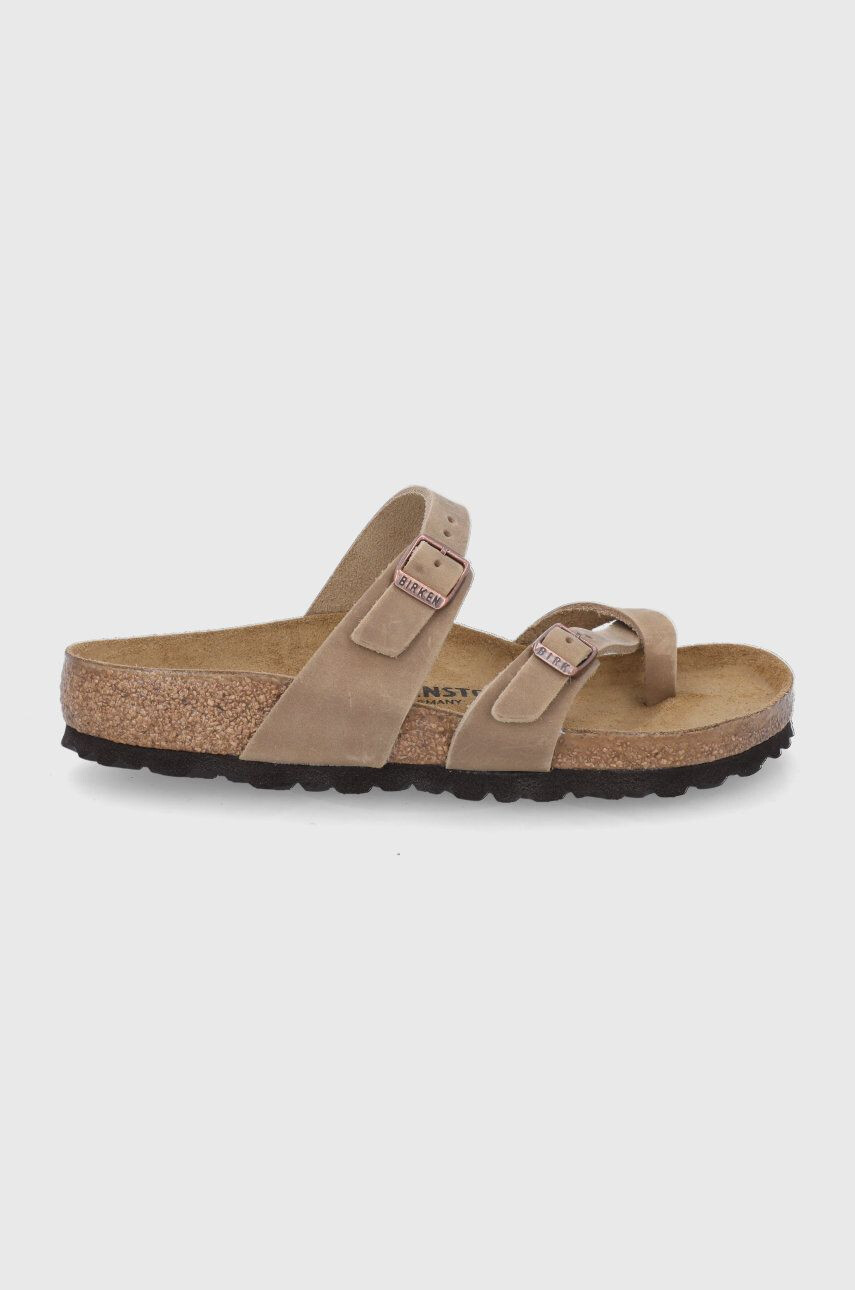 Birkenstock Δερμάτινες σαγιονάρες Mayari γυναικείες χρώμα: μπεζ - Pepit.gr