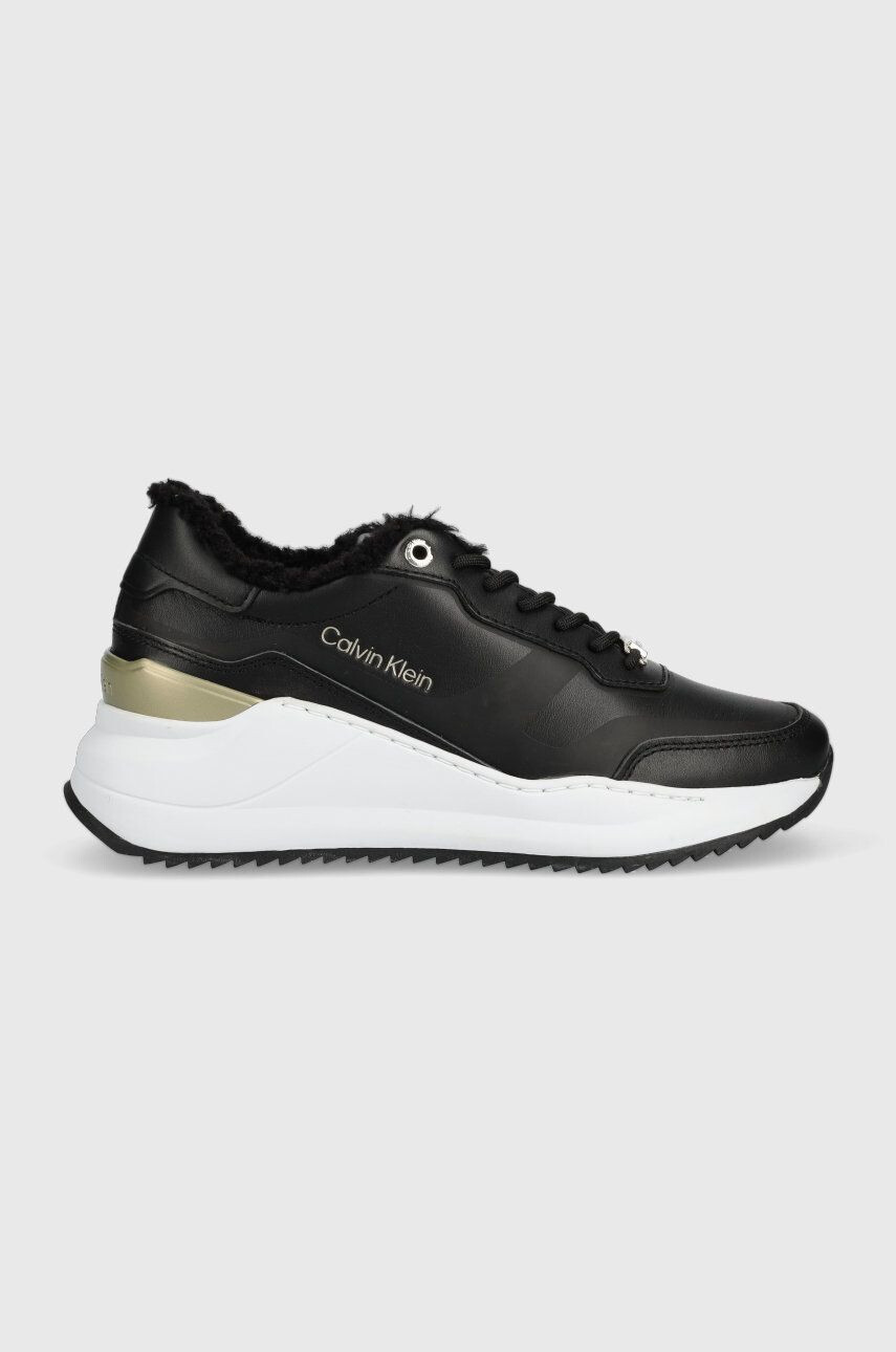 Calvin Klein Δερμάτινα αθλητικά παπούτσια Chunky Intern Wedge Lace Up - Pepit.gr