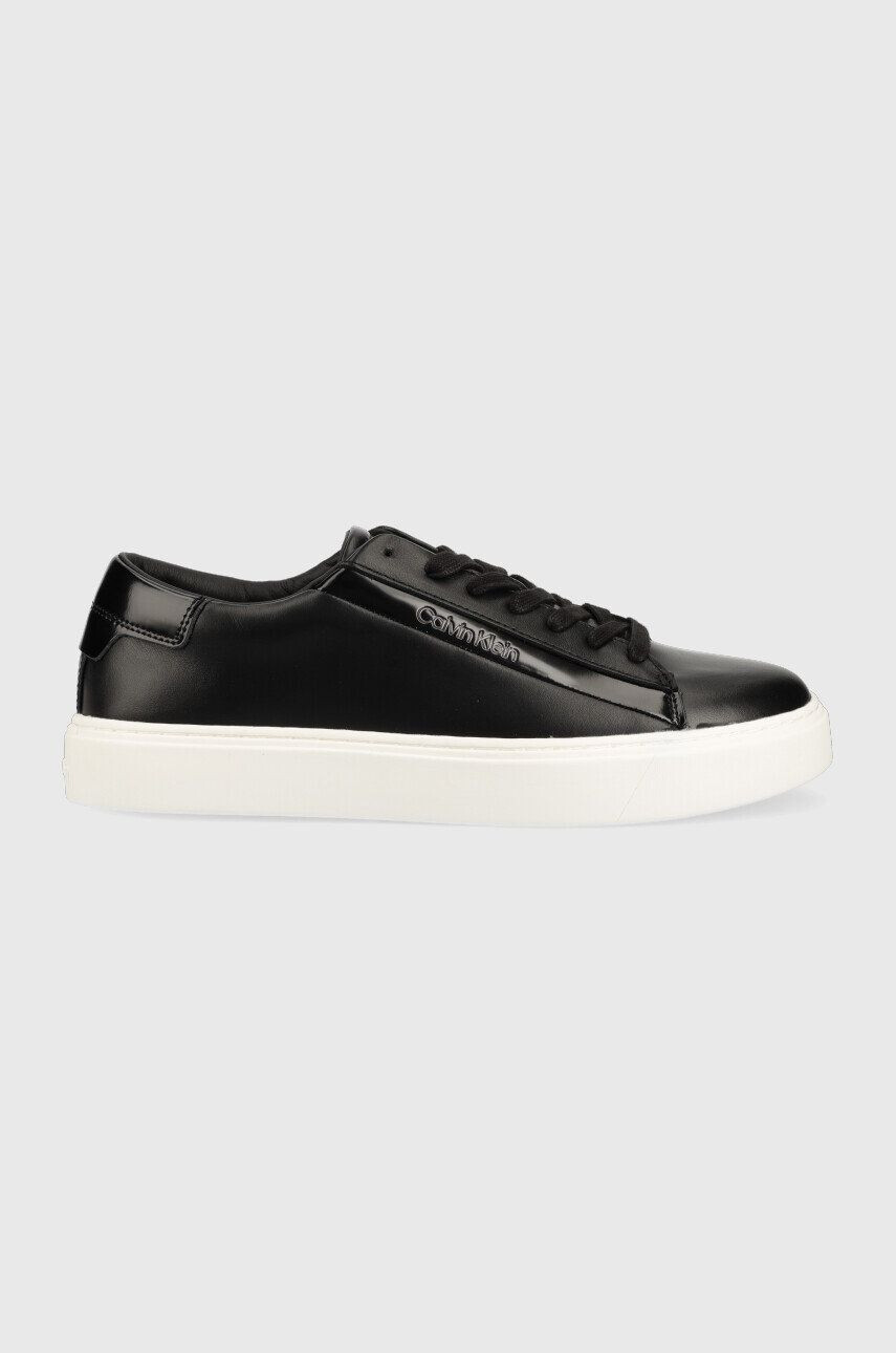 Calvin Klein Δερμάτινα αθλητικά παπούτσια Hm0hm00861 Low Top Lace Up Lth χρώμα: μαύρο - Pepit.gr