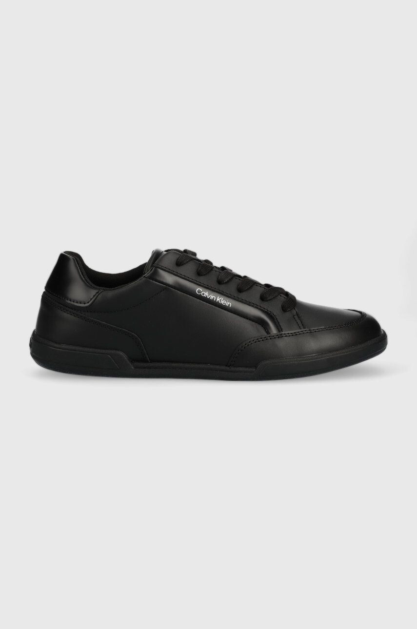 Calvin Klein Δερμάτινα αθλητικά παπούτσια Low Top Lace Up Lth χρώμα: μαύρο - Pepit.gr