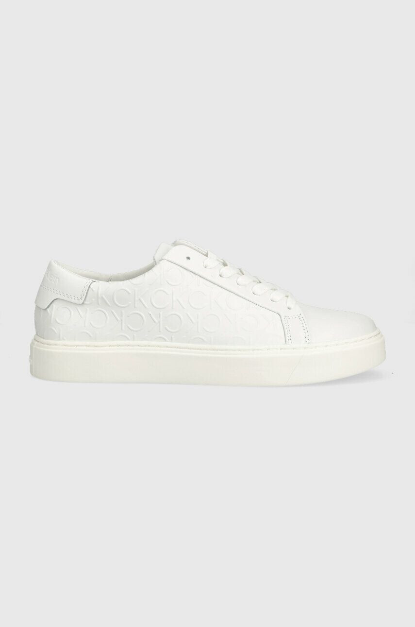 Calvin Klein Δερμάτινα αθλητικά παπούτσια LOW TOP LACE UP MONO HF - Pepit.gr