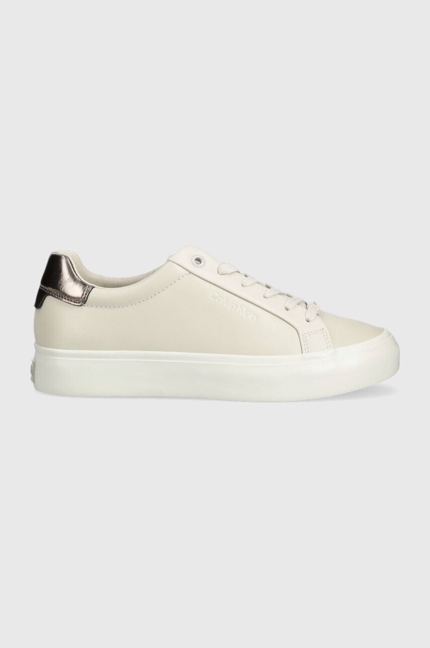 Calvin Klein Δερμάτινα αθλητικά παπούτσια VULC LACE UP - MET - Pepit.gr