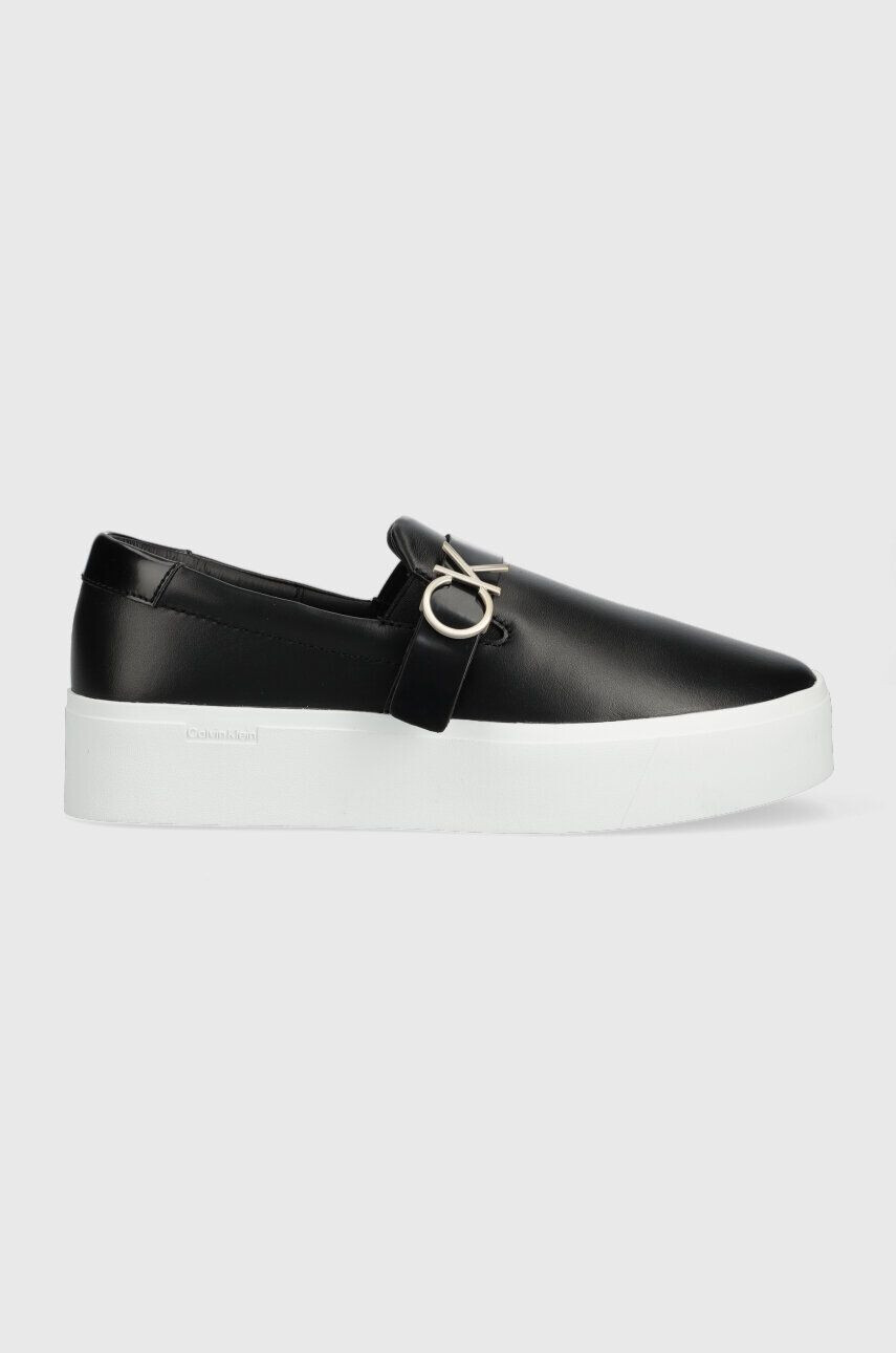 Calvin Klein Δερμάτινα ελαφριά παπούτσια FLATFORM CUP SLIP ON - Pepit.gr