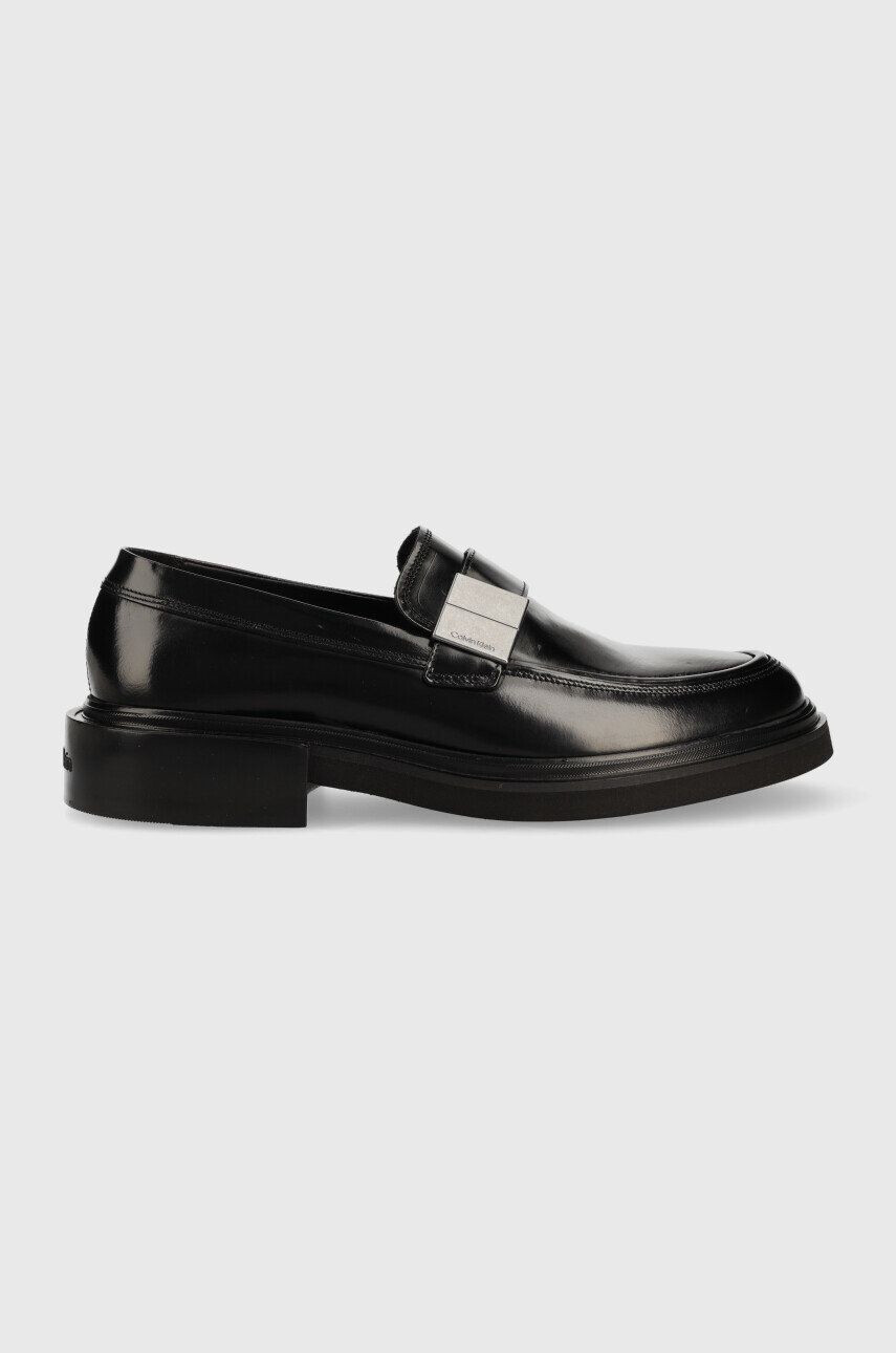 Calvin Klein Δερμάτινα μοκασίνια HM0HM00858 MOCCASIN ARCH HW χρώμα: μαύρο - Pepit.gr