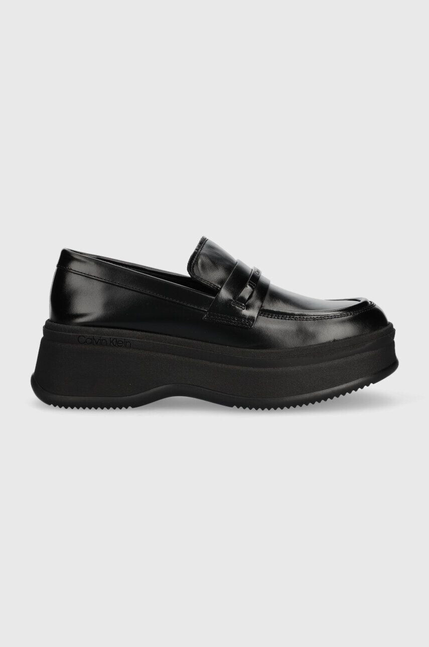 Calvin Klein Δερμάτινα μοκασίνια PITCHED LOAFER W/HW - Pepit.gr