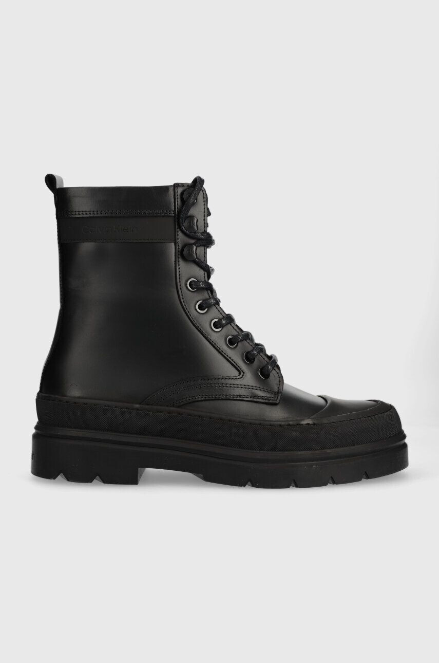 Calvin Klein Δερμάτινα παπούτσια LACE UP BOOT HIGH - Pepit.gr