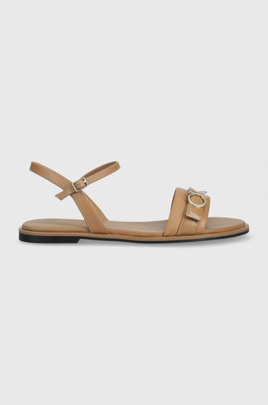 Calvin Klein Δερμάτινα σανδάλια ALMOND SANDAL W/HW - Pepit.gr