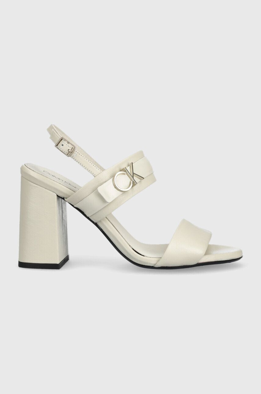 Calvin Klein Δερμάτινα σανδάλια BLOCK HL SANDAL 85HH W/HW - Pepit.gr