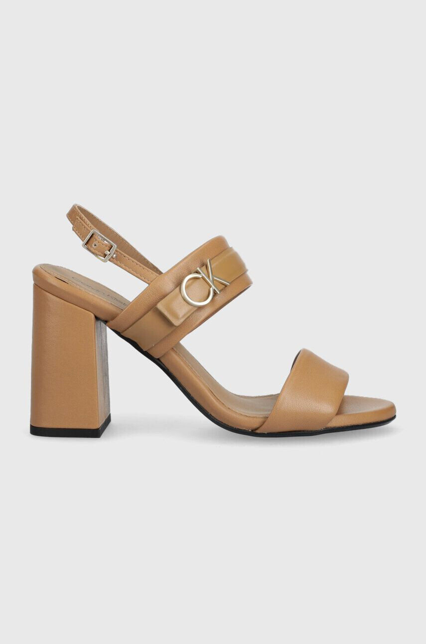 Calvin Klein Δερμάτινα σανδάλια BLOCK HL SANDAL 85HH W/HW - Pepit.gr